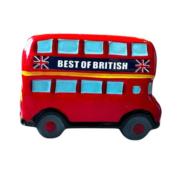 Vintage British Bus Salt or Pepper Shaker Double Decker Red England - Picture 7 of 7